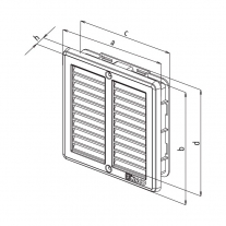 Rama aerisire Haco, cu plasa, patrata, 15 x 15 cm, inox